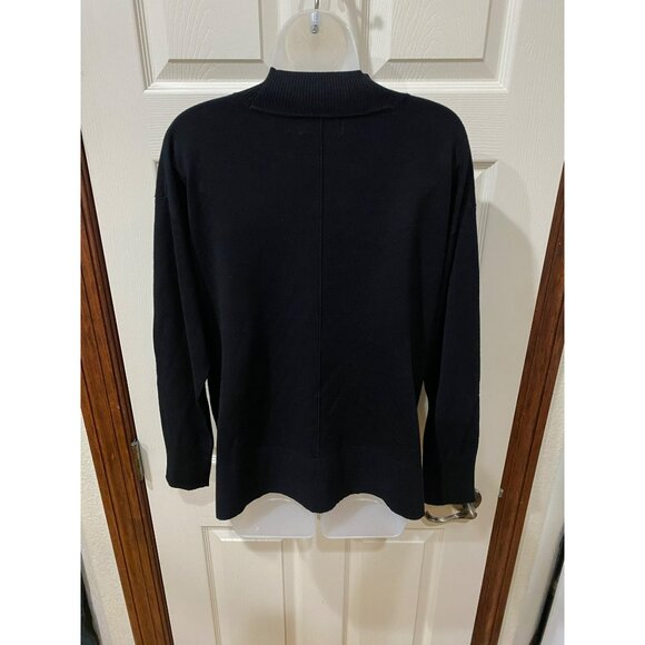 NWT Karl Lagerfeld Black Sequin "Bonjour" Sweater For Women Size M - Picture 7 of 10